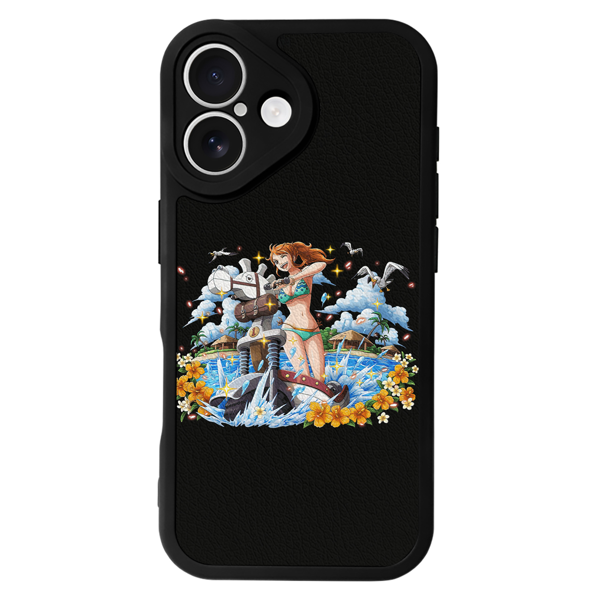 （画像用） ワンピース ナミ ONE PIECE Nami 【iPhone 16シリーズ対応】シリコンスマホケース（レザー調） 材質：シリコン